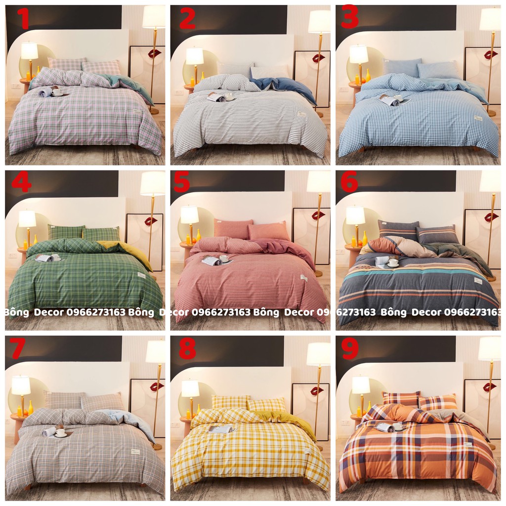 Bộ Chăn Ga Gối Cotton Tici Kẻ Hàn Quốc Vintage Chăn Chần Bông Cao Cấp Các Mẫu Mới 2022 | BigBuy360 - bigbuy360.vn