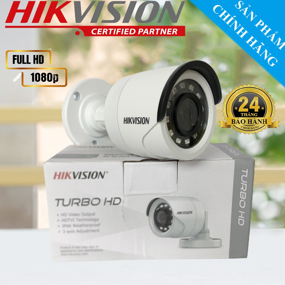 Camera Hikvision 16B2 -IF HD -TVI 2 MP (Vỏ Săt ) hồng ngoại 20m, chống ngược sáng , dùng lắp đầu ghi hình - BH 24 THÁNG