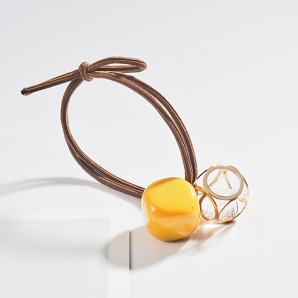 Dây buộc tóc đính đá pha lê màu sắc kẹo ngọt phong cách Hàn Quốc thời trang