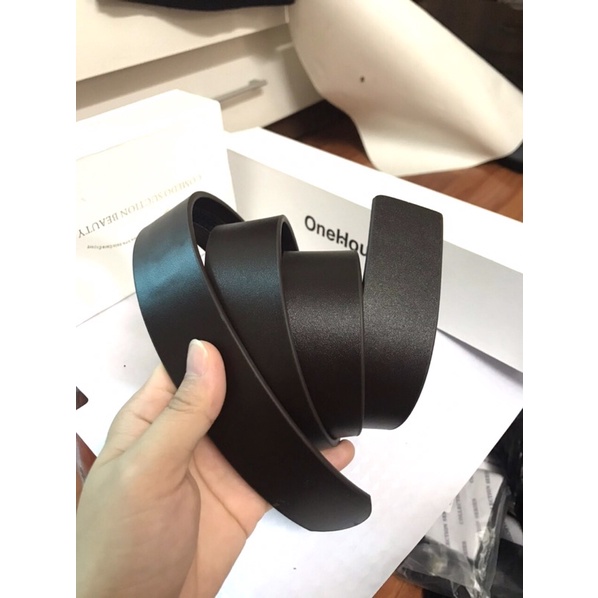 Dây lưng da bò nguyên miếng 35mm không kèm mặt nâu và đen GN2