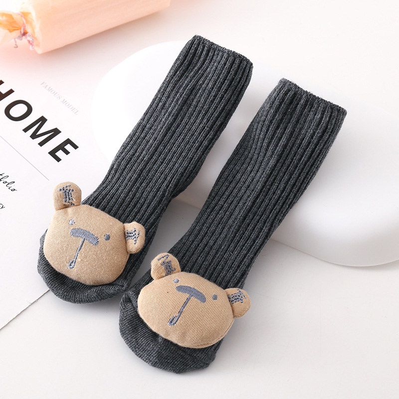 Vớ Cotton Elastci Mềm Mại Co Giãn Chống Trượt Hình Búp Bê Hoạt Hình Dễ Thương Dành Cho Trẻ Em