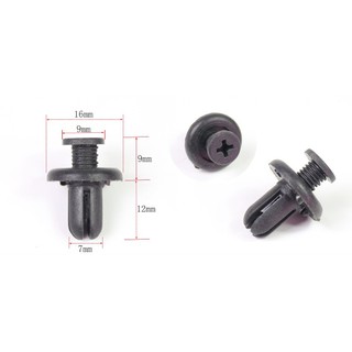 Vít nở nhựa 9mm màu đen kèm tắc kê - combo 50 con