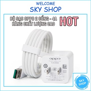 Bộ củ, cáp sạc Oppo 4A có 2 cổng USB tiện dụng hỗ trợ sạc nhanh