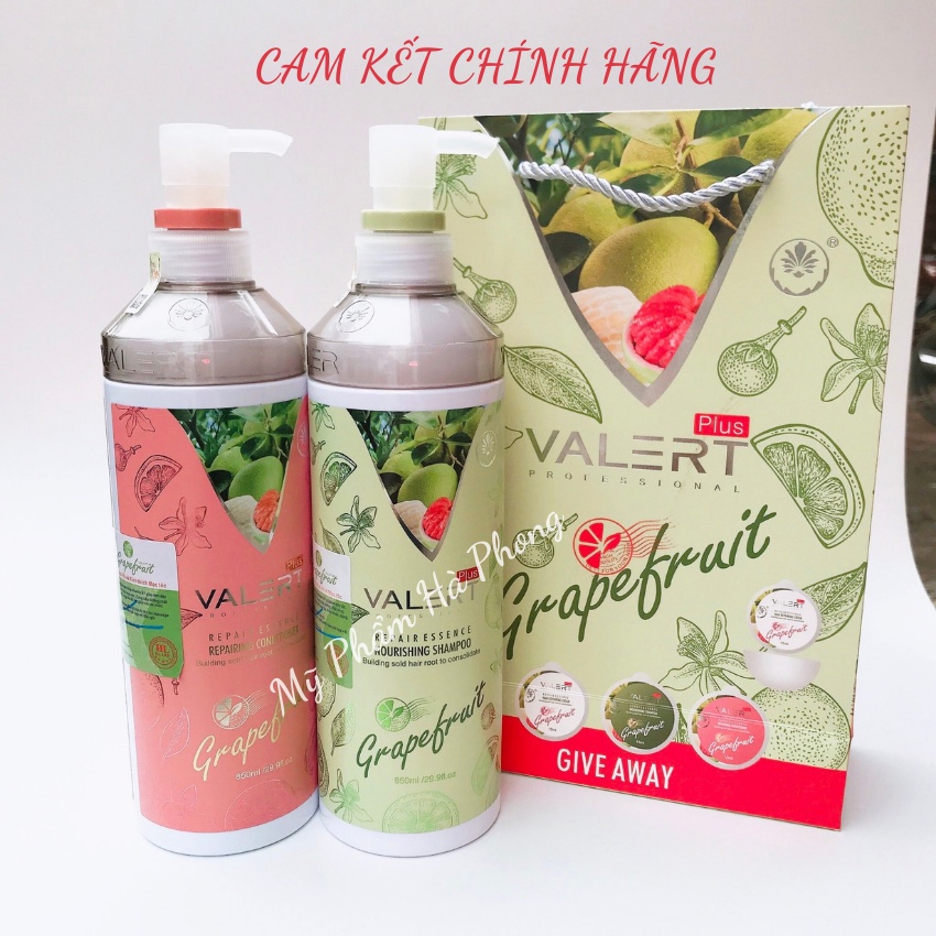 Dầu Gội Bưởi, Dầu Xả Bưởi VATERT GRAPEFRUIT PLUS Ngăn Rụng Tóc Phục Hồi Hư Tổn 850MLx2