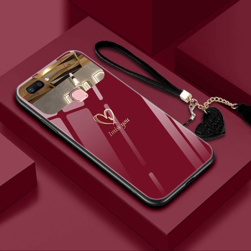 Cặp đôi điện thoại gương trang điểm màu đỏ ròng trí thun ngắn tay | BigBuy360 - bigbuy360.vn