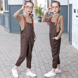 Set bé gái quần yếm áo thun