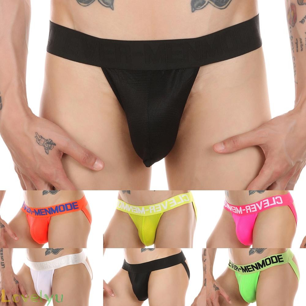 &lt;READY STOCK&gt;Mens Underwear Mesh All Seasons M~XL Backless Nylon Bikini Panties Boys100% brand new！