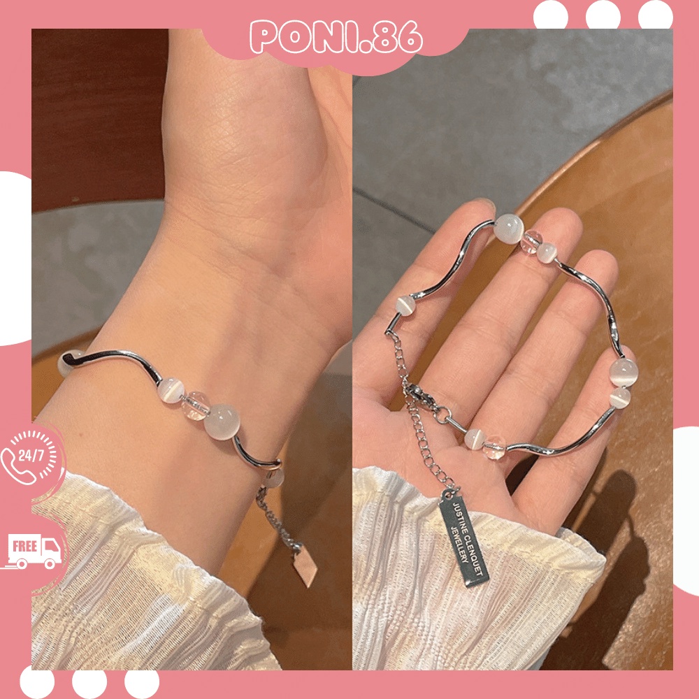 Lắc tay vòng tay đính đá mắt mèo dễ thương đáng yêu phong cách tiểu thư