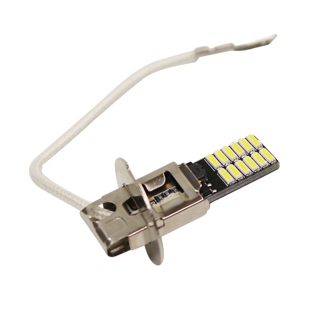 Set 2 đèn phá sương mù siêu sáng 24 bóng Led H3 6500k 4014-SMD dành cho xe hơi