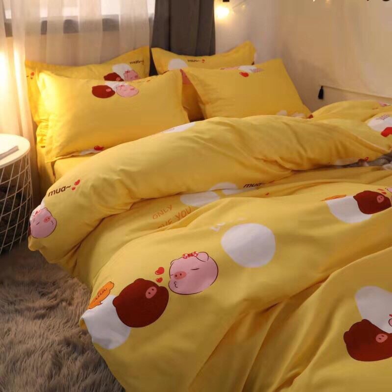 Ga Trải Giường Poly 2M,dành cho đệm lớn nhất,MẪU HEO VÀNG