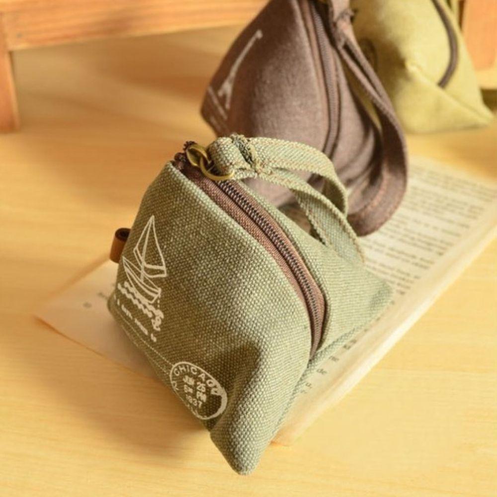 FORBETTER Ví Đựng Tiền Xu / Son Môi / Chìa Khóa Mini Hình Bánh Bao Bằng Vải Canvas