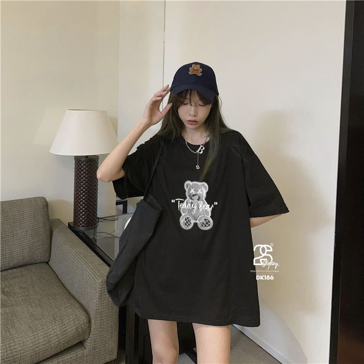 Áo Thun Nữ Missout Form Rộng 2S Clothing, Áo Phông Nữ Form Rộng Tay Lỡ Unisex Giấu Quần In Hình Gấu DK186