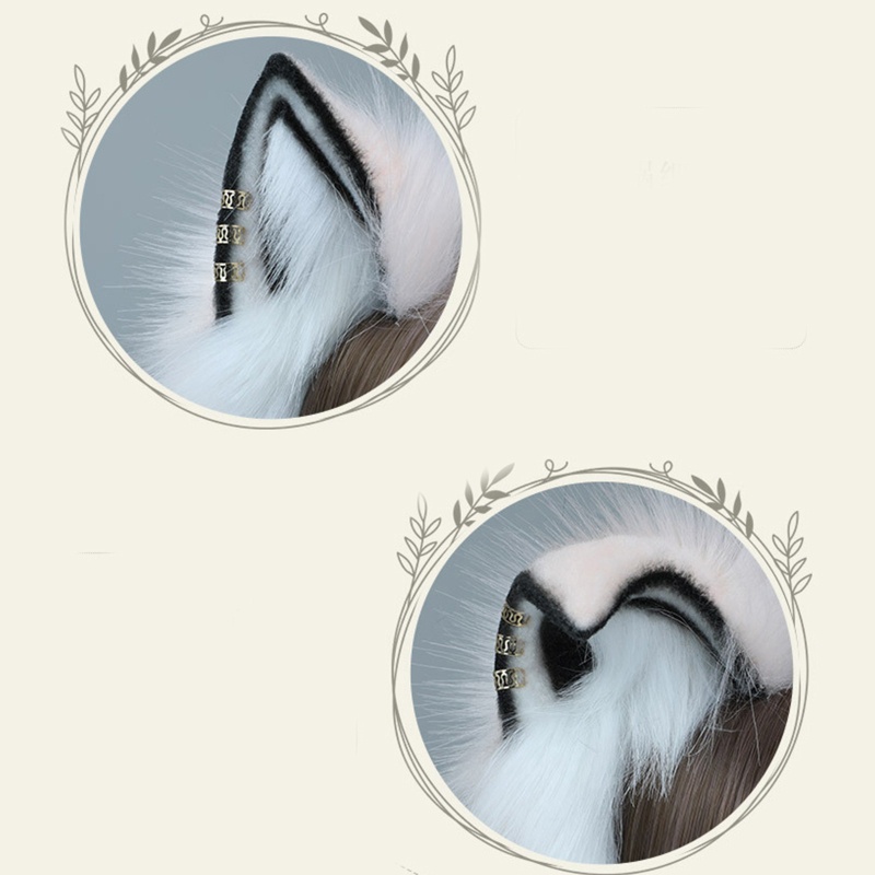 Băng Đô Tai Mèo Đính Lông Nhân Tạo Phong Cách Lolita