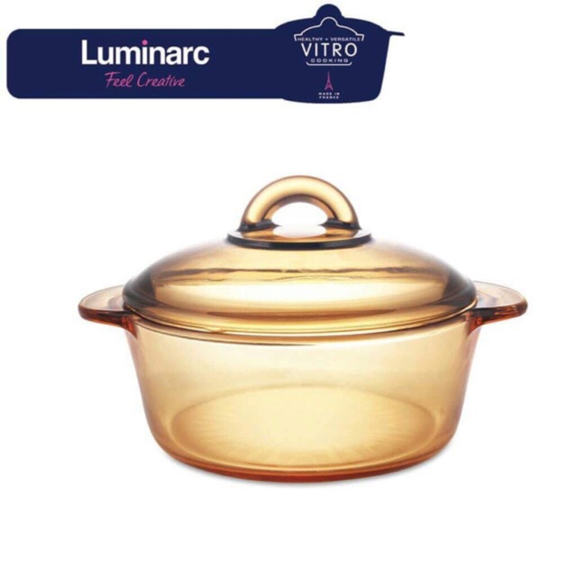 Bộ nồi thuỷ tinh Luminarc màu vàng