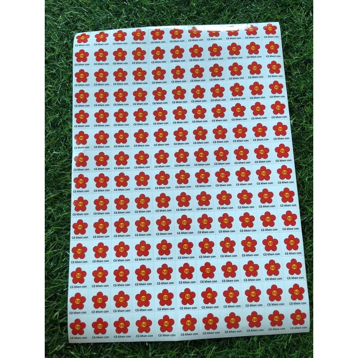 Sticker khen thưởng học sinh - hoa điểm 10 đỏ