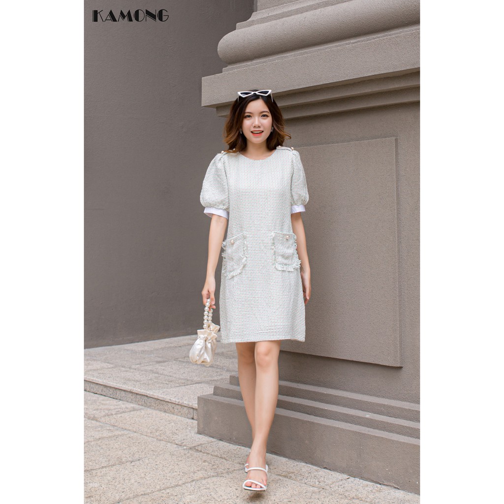 Đầm suông 2 túi tua KAMONG D117 | BigBuy360 - bigbuy360.vn