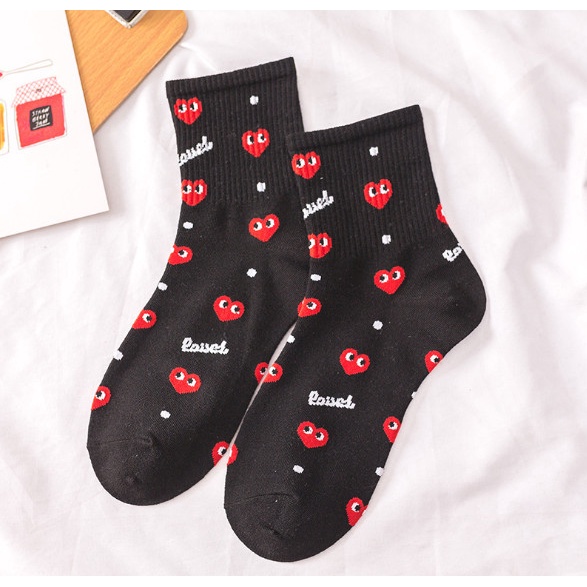 Vớ Tất nữ cổ thấp hình trái tim phong cách Hàn Quốc siêu dễ thương và xinh xắn.