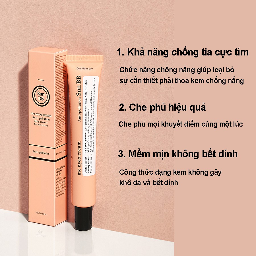 Kem Nền Chống Nắng ME NYEO CREAM ANTI-POLLUTION SUN BB SPF50+/PA+++_Mỹ phẩm Hàn Quốc chính hãng