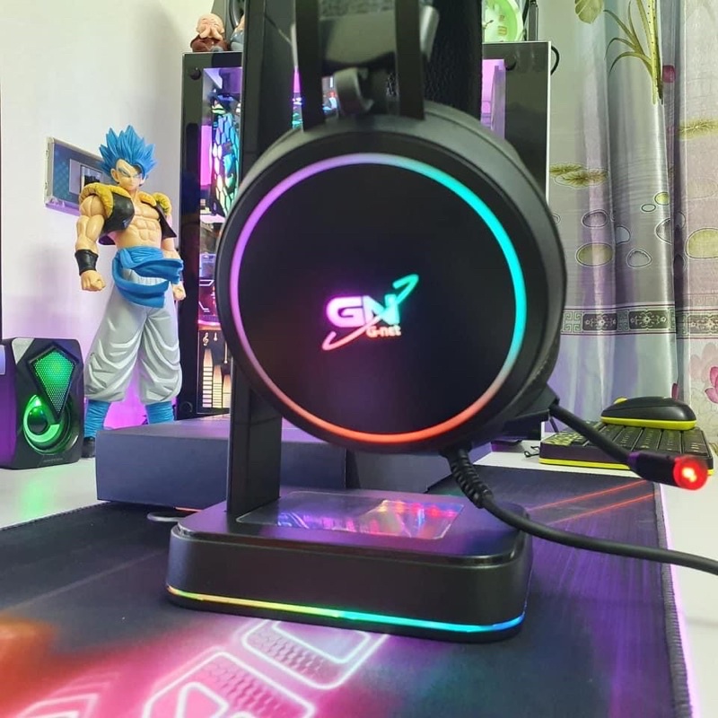 Tai nghe Gaming GNET G09 Jack cắm Usb âm thanh 7.1/ Fullbox /Có Mic và LED Màu đen - Hàng Chính Hãng