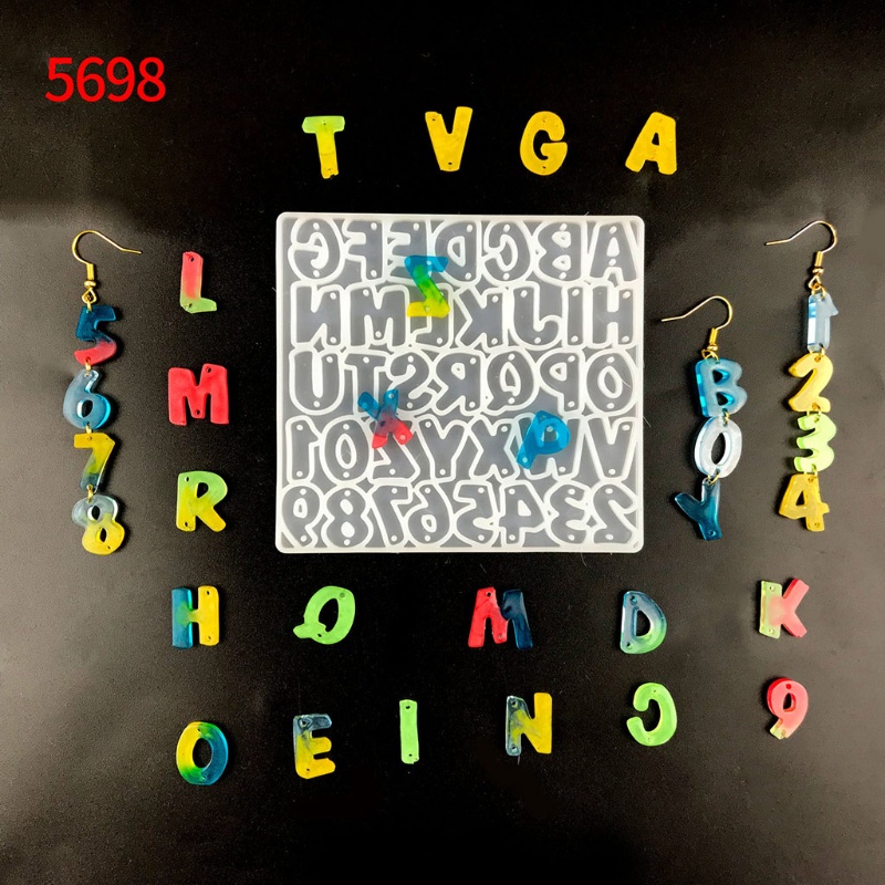 Khuôn Nhựa UV Hình Chữ Cái / Số Làm Đồ Thủ Công DIY