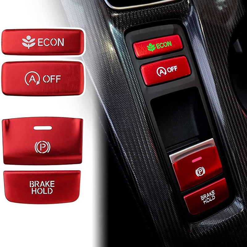 Khung Dán Bảng Điều Khiển Phanh Tay Bằng Nhôm Màu Đỏ Cho 11Th Gen Honda Civic 2022