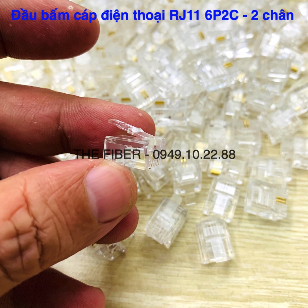 Đầu bấm line điện thoại RJ11 6P2C - Loại 2 chân