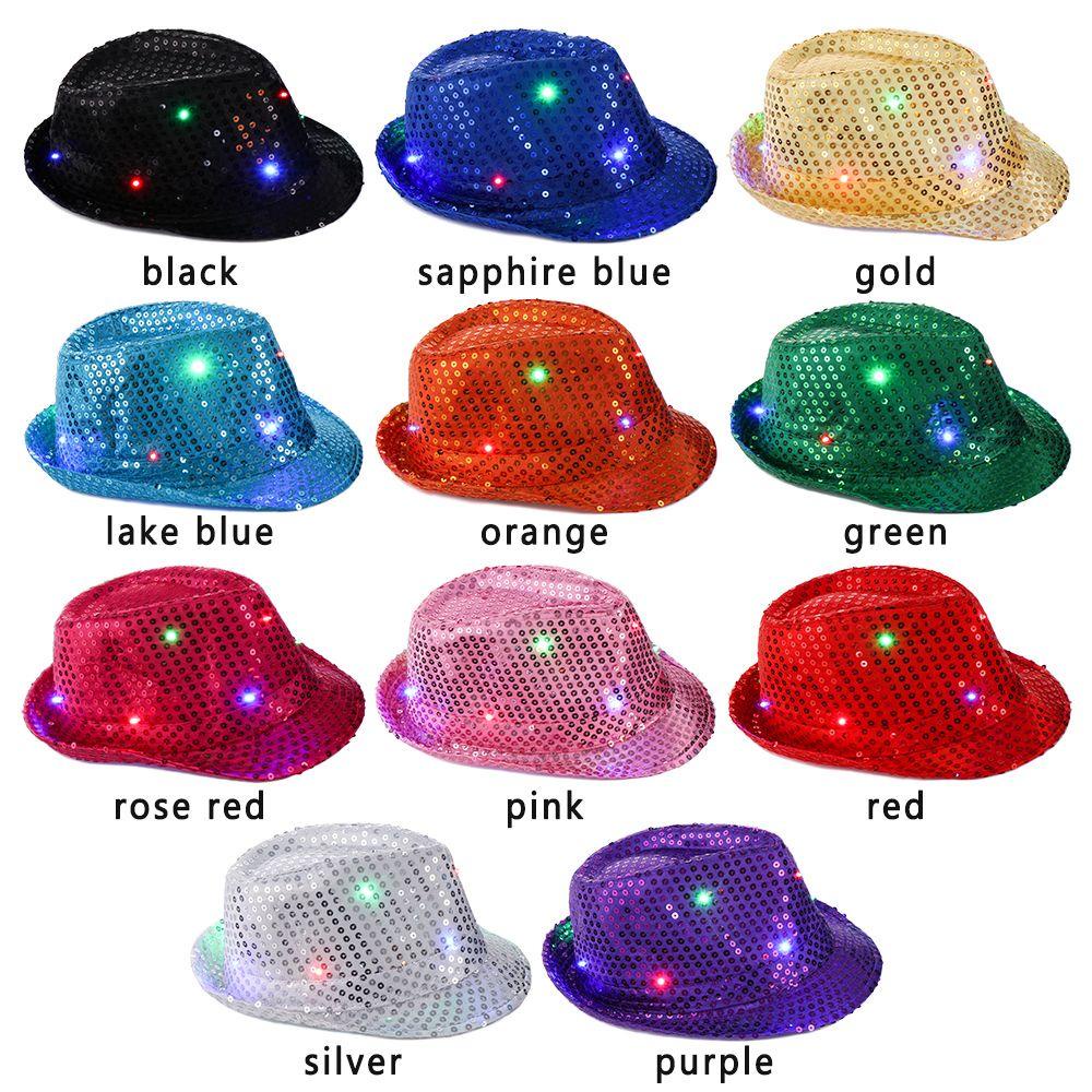 Mũ Fedora Đính Đèn Led Phát Sáng Thời Trang