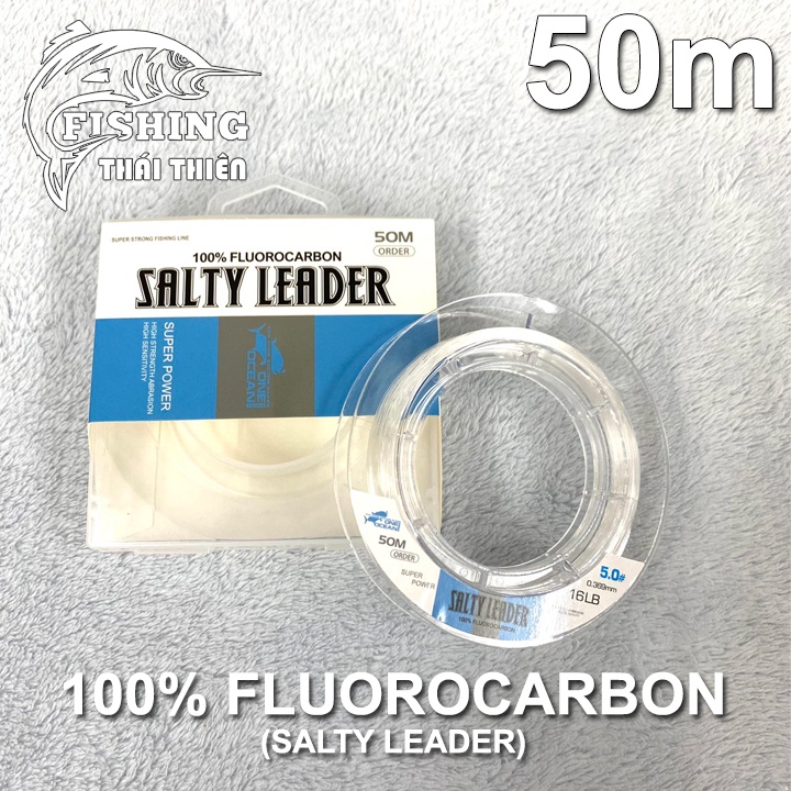 Dây Câu Cá Salty Leader One Ocean 100% Fluoro Carbon Cuộn 50m