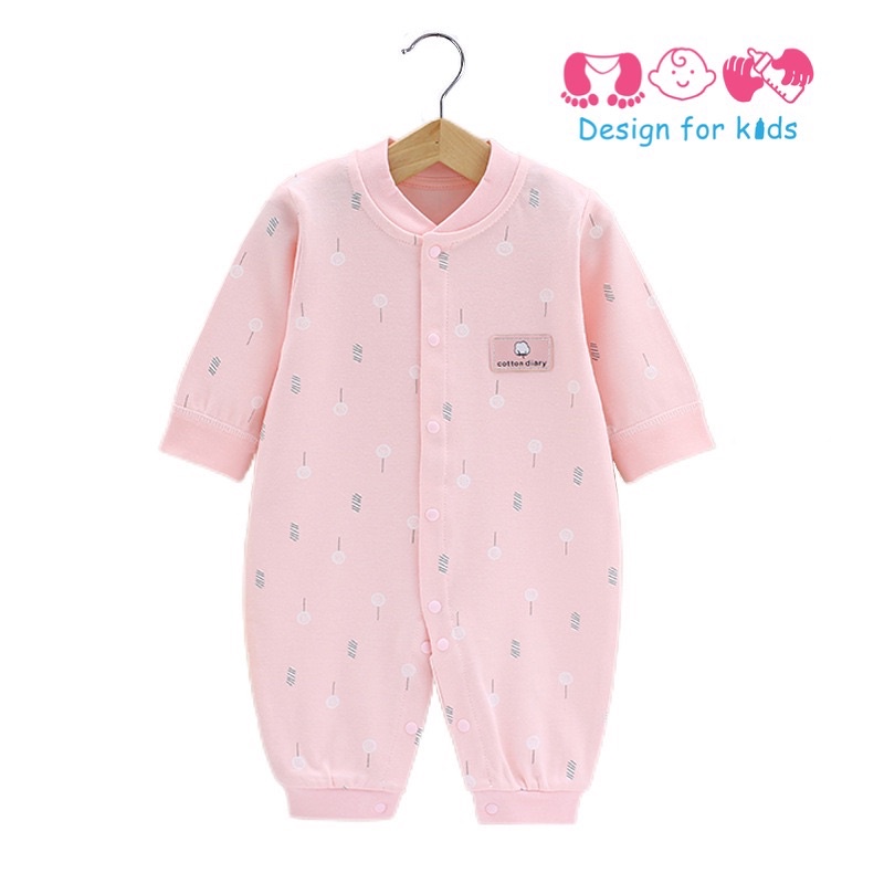 Bodysuit / Sleepsuit kín cổ, không tất chân vải cotton mềm cho bé trai và bé gái