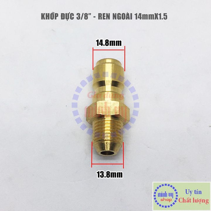 Khớp nối nhanh 3/8&quot; - đầu ĐỰC ren ngoài14mm M3/8-N14