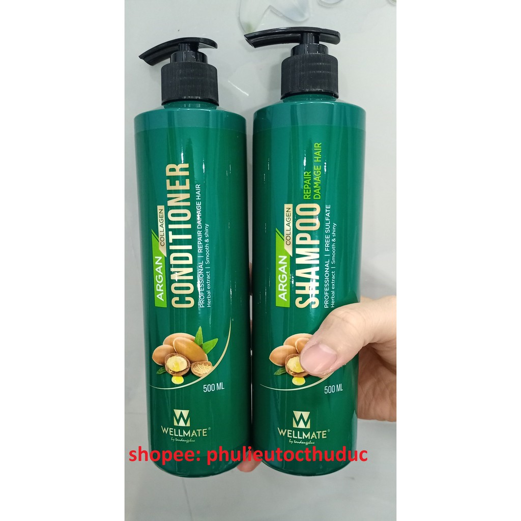 1 cặp Wellmate conditioner (+Shampoo) repair damage hair Dầu xã (+Dầu gội) phụ hồi tóc hư tổn - Bảo hành hàng chính hãng