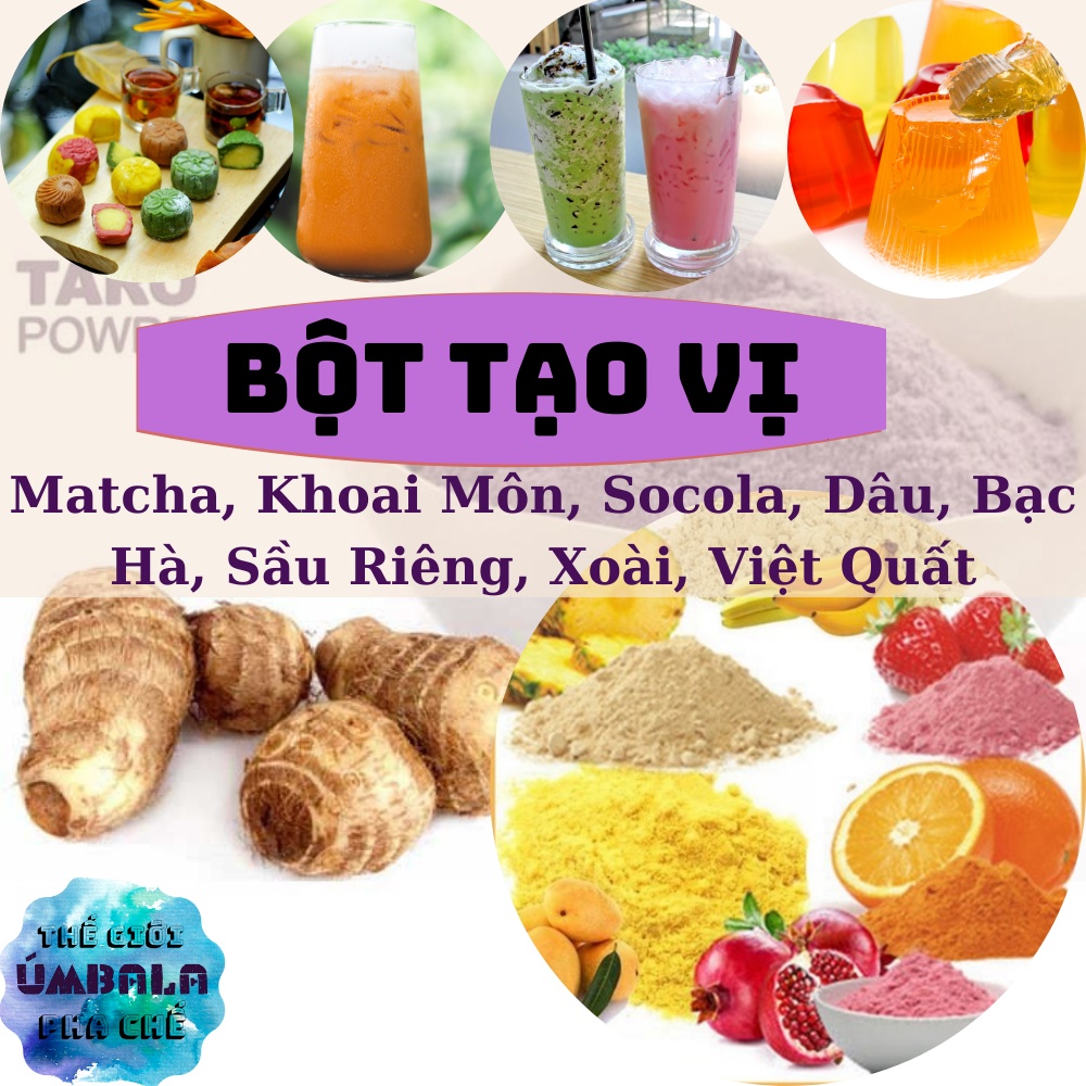 💥XẢ KHO💥 Bột Tạo Vị Pha Trà Sữa Và Vị Thạch Rau Câu Xoài, Việt Quất, Matcha, Khoai Môn, Sầu Riêng - Tiệm Pha Chế UMBALA