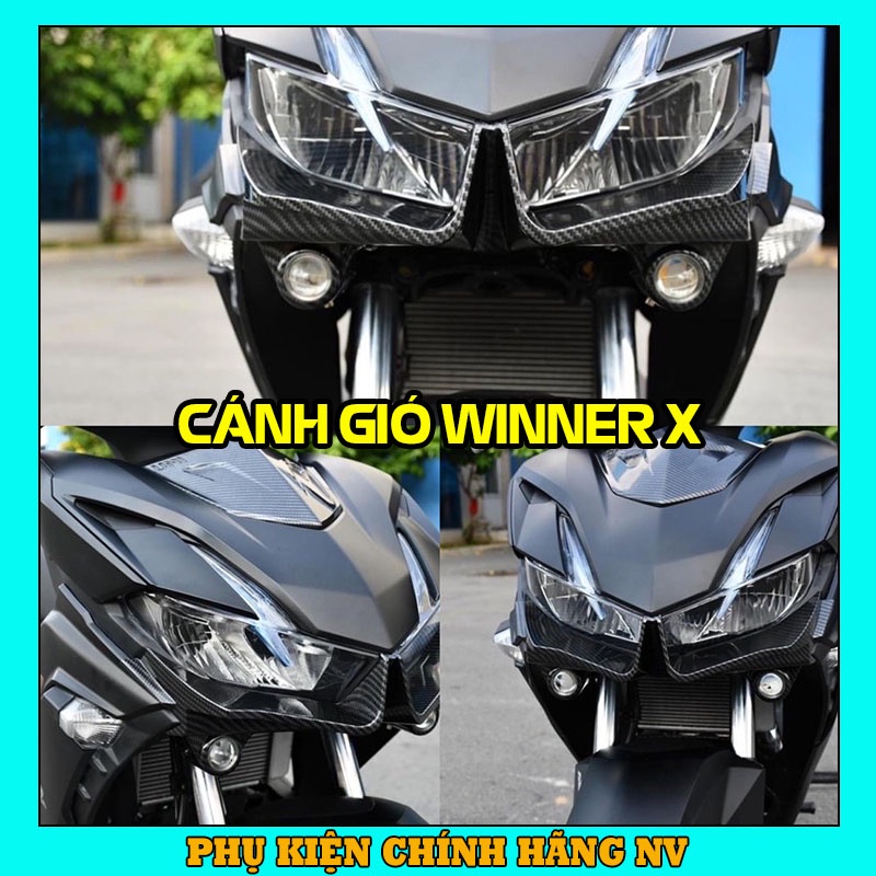 Cánh gió Winner X có đèn trợ sáng bi cầu ánh sáng trắng và vàng phá sương chính hãng Universe cho Winner X V2 V3