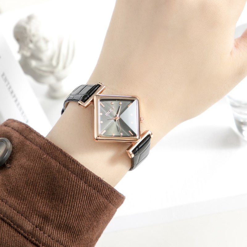 Đồng hồ dây da mặt vuông thời trang dành cho nữ | BigBuy360 - bigbuy360.vn