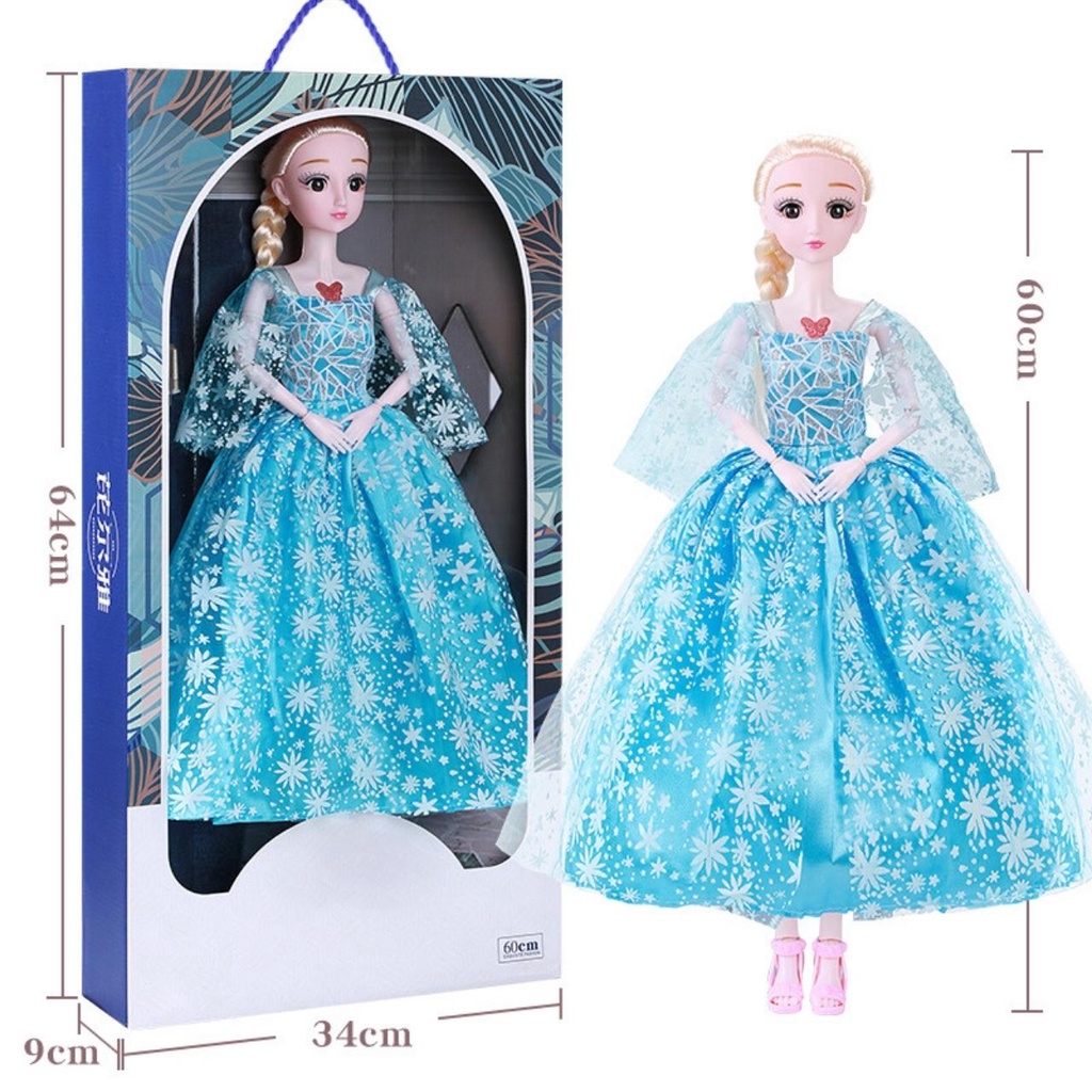 Búp bê barbie elsa 60cm có khớp cỡ lớn, búp bê công chúa đồ chơi cho bé gái BOBIKIDS BE01