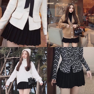 CHÂN VÁY DẬP LI XÒE DÁNG NGẮN BASIC CÓ LÓT TRONG