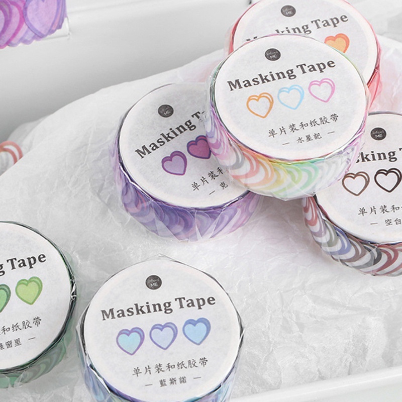 Băng Keo Dán Hình Trái Tim Siêu Dễ Thương Rộng 14mm DIY