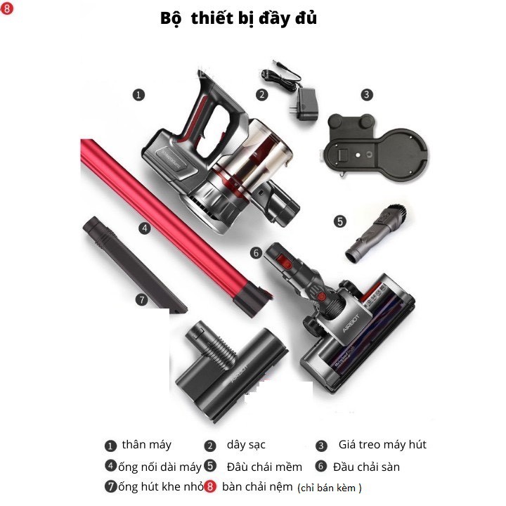 Máy Hút Bụi Cầm Tay Không Dây Airbot Supersonics Gia Đình Pin Sạc Rời Mini May Hut Bui Giường Đệm Nệm Xe Hơi Ô Tô | BigBuy360 - bigbuy360.vn