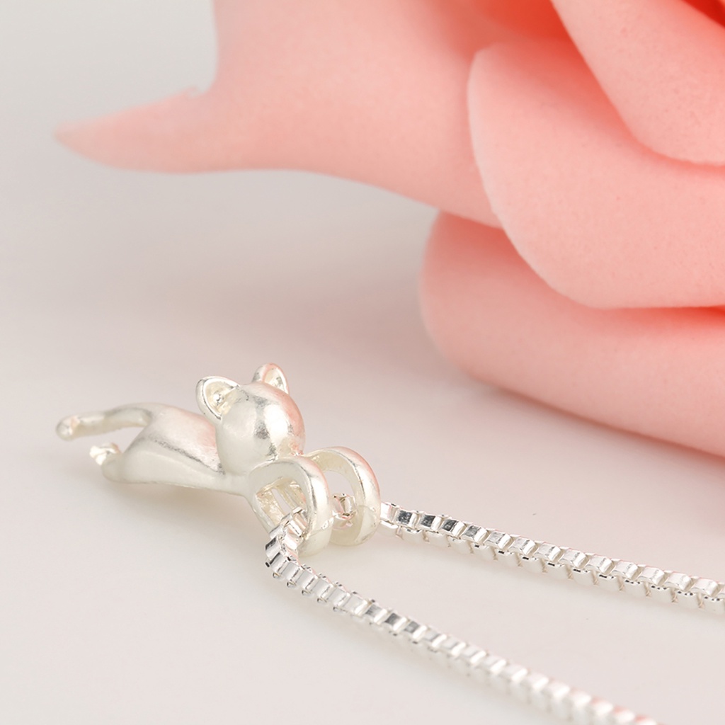 Dây chuyền mạ bạc 925 hình mèo xinh xắn