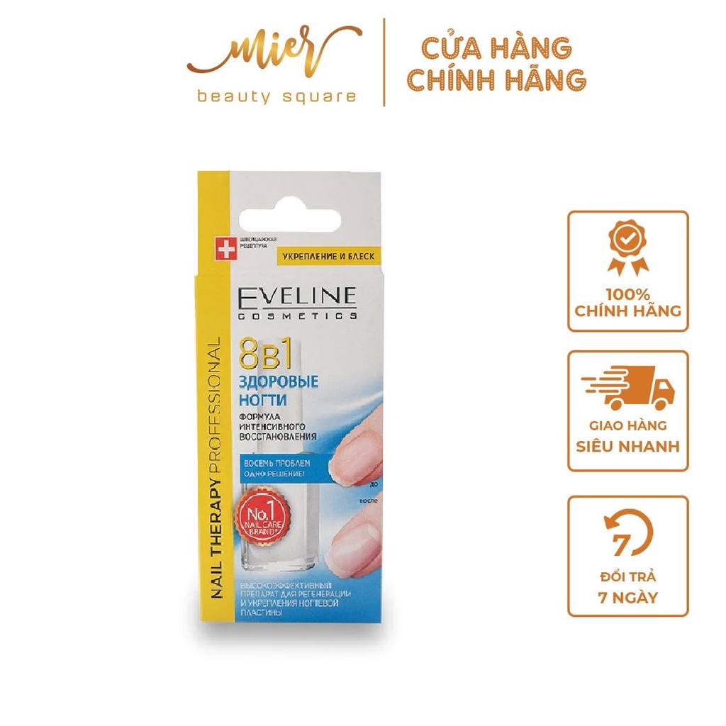 Sơn Móng Eveline 8 In 1 Total Action 12ml Dưỡng Móng Chắc Khỏe Ngăn Rụng Gãy Móng Tay Chân Giòn Dễ Gãy