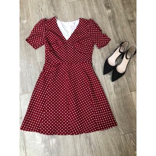 Đầm chấm bi đỏ - Hàng thiết kế