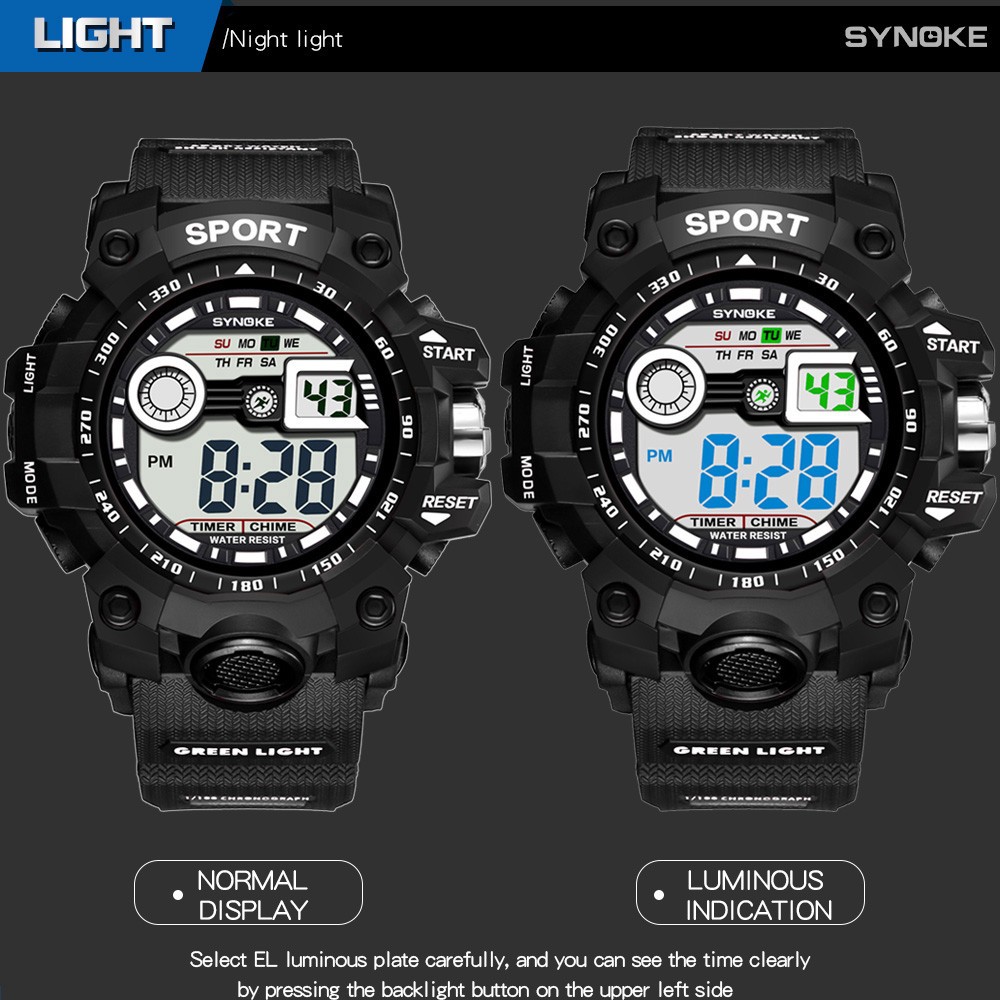 Đồng hồ điện tử SYNOKE đa chức năng chống thấm nước 30M | BigBuy360 - bigbuy360.vn
