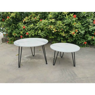 Bàn trà tam giác, bàn tròn giả đá, chân thanh nhiều kích cỡ