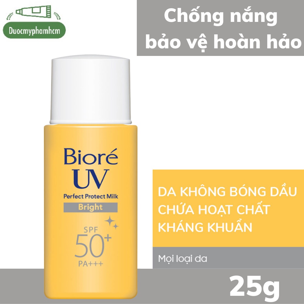 Sữa Chống Nắng Bảo Vệ Da Hoàn Hảo Biore Trắng Mịn Ngọc Trai Cool- Bright- Moisure (Tuýp 25ml)