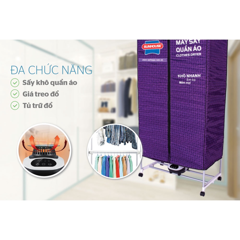Tủ sấy quần áo Sunhouse SHD2707 - Bảo hành 12 tháng Chính hãng