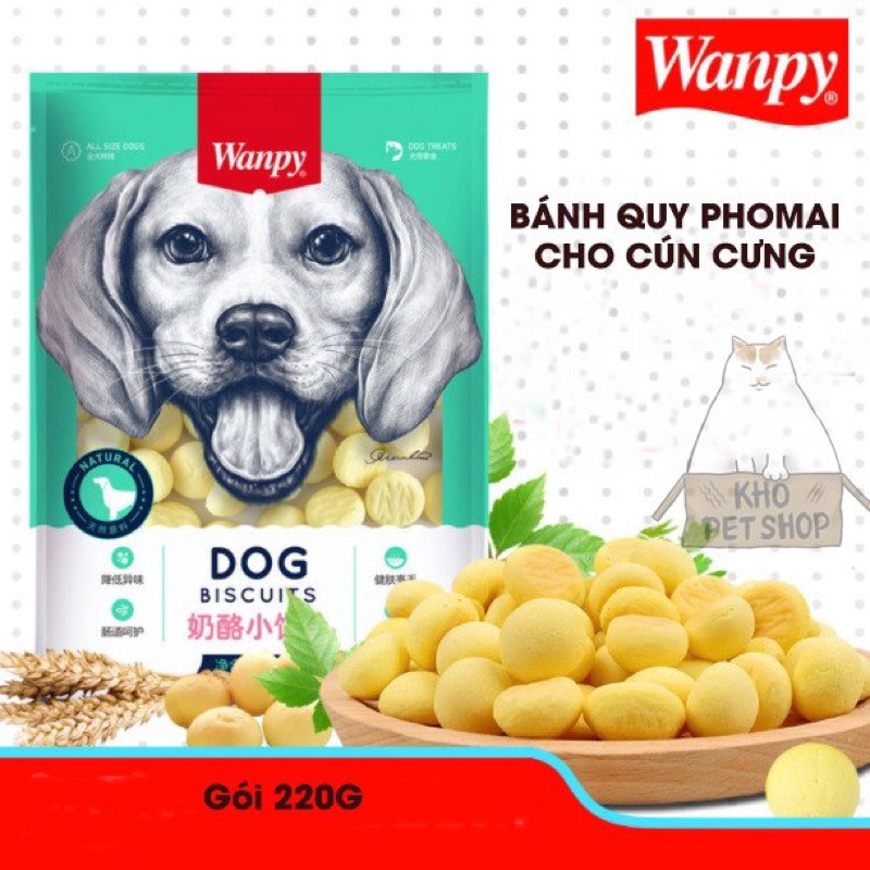 Bánh quy Wanpy vị phô mai cún (220g)