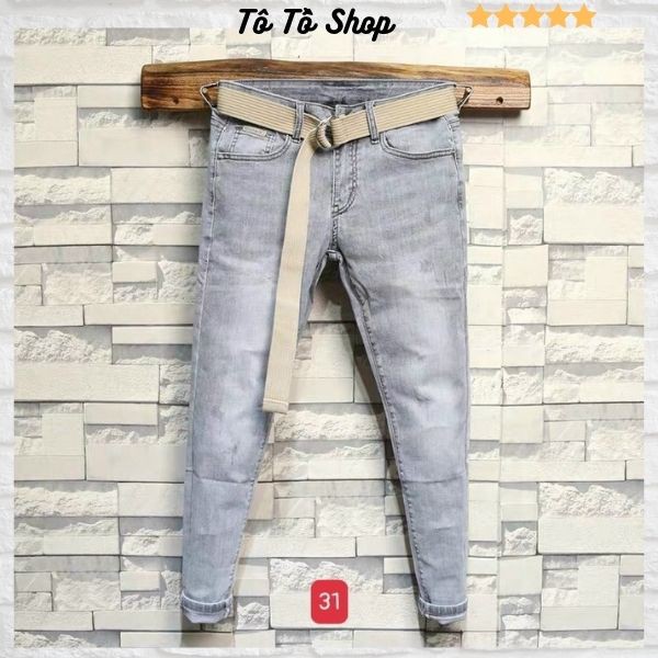 Quần Jean Nam chất Bò cao cấp ❤️Tô Tồ Shop❤️ Quần Bò Nam mẫu mới xám trơn trẻ trung cá tính chuẩn Hàng Shop - QJNM31