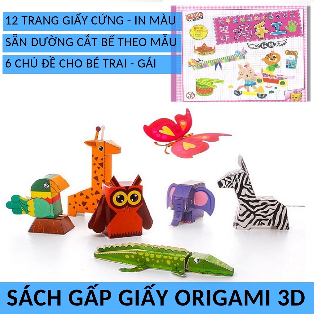 Đồ chơi Gấp giấy Origami 3D cho bé (Nhiều Mẫu) phong cách Nhật Bản hàng đẹp bìa cứng in màu mã 50066