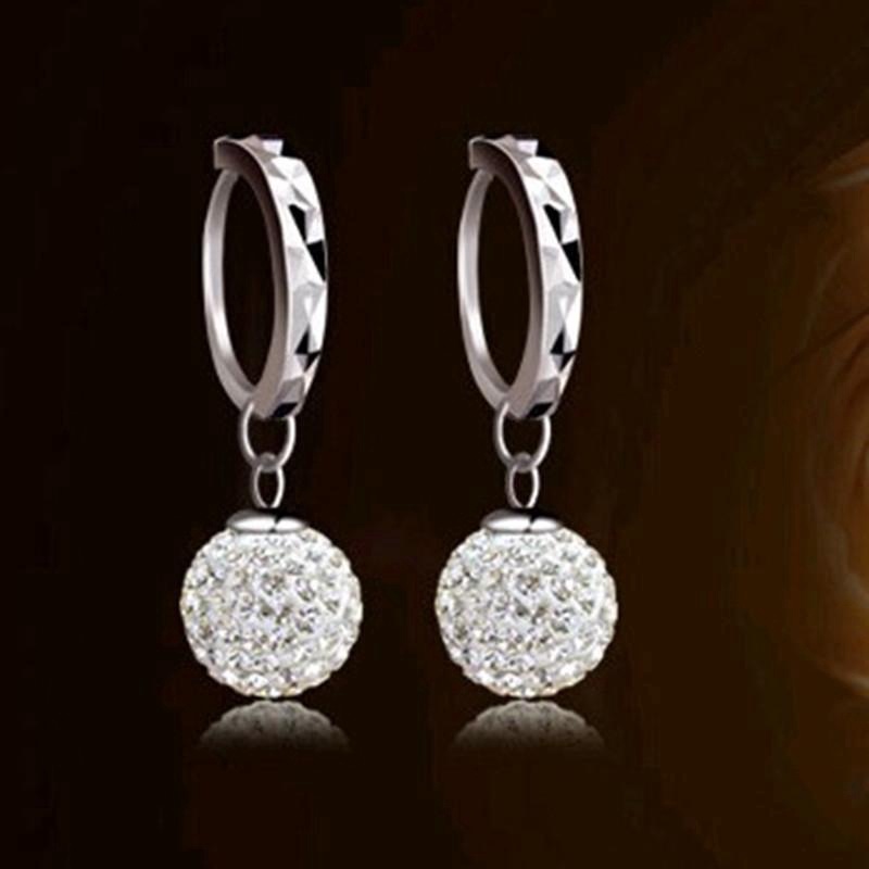 Bông Tai Mạ Bạc 925 Hình Tròn Phong Cách Hàn Quốc