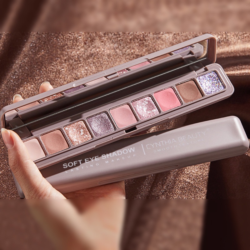 Bảng Phấn Mắt 9 Màu Sắc Tông Lì / Hiệu Ứng Ngọc Trai Lấp Lánh Trang Điểm Sân Khấu Cho Nữ